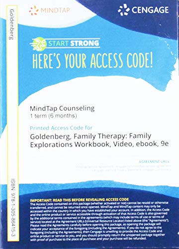 MindTap Counseling, 1 term (6 months) Printed Access Card for Goldenberg/Stanton/Goldenberg's Family Therapy: Family Explorations Workbook, Video, ebook