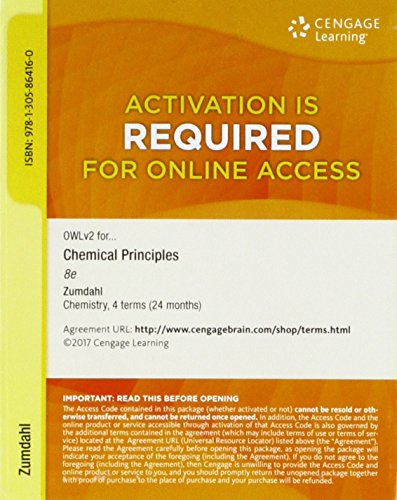 OWLv2, 4 terms (24 months) Printed Access Card for Zumdahl/DeCosteâ€™s Chemical Principles, 8th