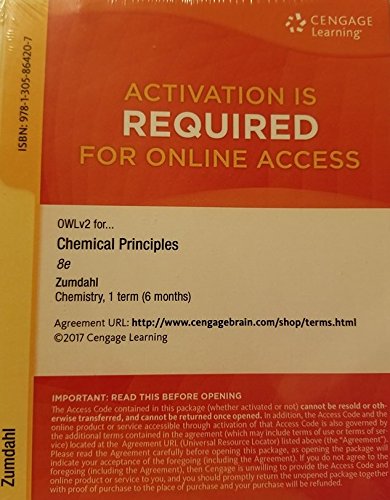 OWLv2, 1 term (6 months) Printed Access Card for Zumdahl/DeCosteâ€™s Chemical Principles, 8th