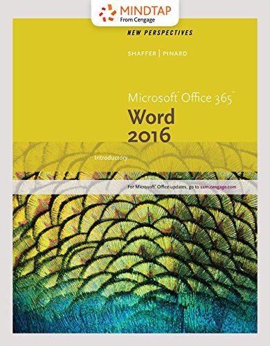 MindTap Computing, 1 term (6 months) Printed Access Card for Shaffer/Pinardâ€™s New Perspectives MicrosoftÂ® Office 365 & Word 2016: Comprehensive