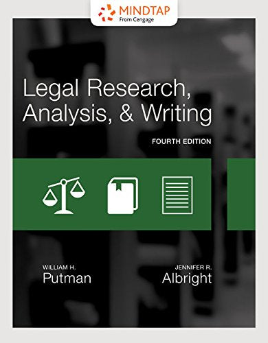 MindTap Paralegal, 1 term (6 months) Printed Access Card for Putman/Albright's Legal Research, Analysis, and Writing, 4th