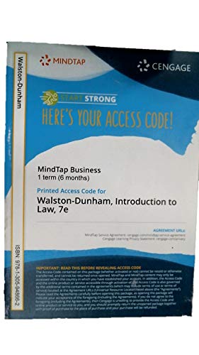 MindTap for Walston-Dunham's Introduction to Law, 1 term Printed Access Card