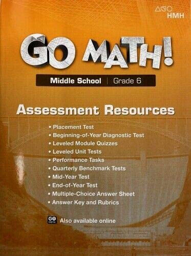 Go Math! Assessment Resource with Answers Grade 6