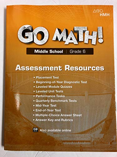 Go Math! StA Assessment Resource with Answer Grade 6