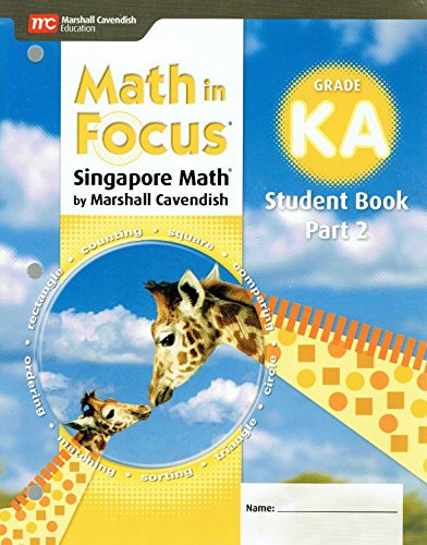 2018 Math in Focus (STA) Student Edition Book A Part 2 Grade K