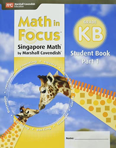 2018 Math in Focus (STA) Student Edition Book B Part 1 Grade K