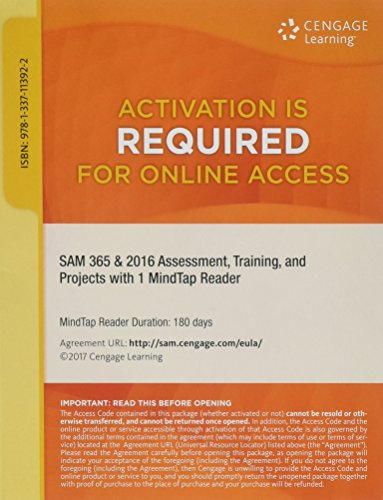 SAM 365 & 2016 Assessments, Trainings, and Projects Printed Access Card with Access to 1 MindTap Reader for 6 months