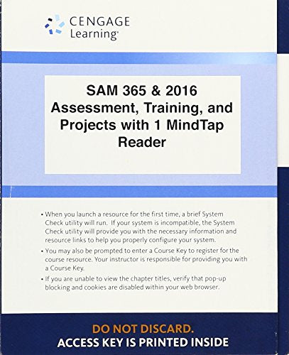 LMS Integrated SAM 365 & 2016 Assessments, Trainings, and Projects with 1 MindTap Reader, (6 months) Printed Access Card