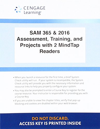 LMS Integrated SAM 365 & 2016 Assessments, Trainings, and Projects with 2 MindTap Readers, (6 months) Printed Access Card