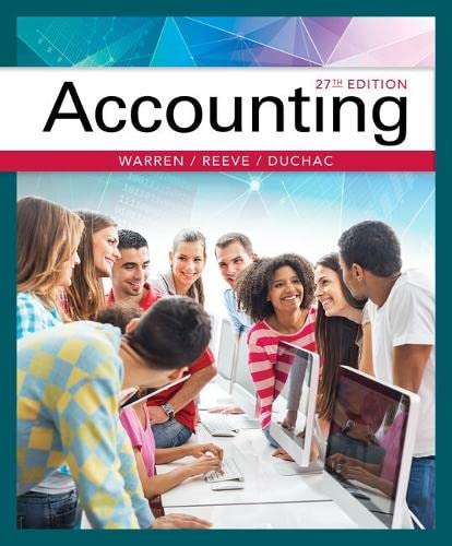 Working Papers, Chapters 18-26 for Warren/Reeve/Duchacâ€™s Accounting, 27E