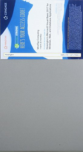 MindTap Programming, 1 term (6 months) Printed Access Card for Hoisington's Microsoft Visual Basic Windows, Web, Windows Store & Database Apps