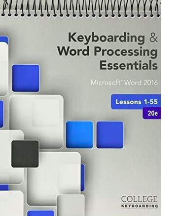 Bundle: Keyboarding and Word Processing Essentials Lessons 1-55: MicrosoftÂ® Word 2016, 20th + Keyboarding in SAM 365 & 2016 with MindTap Reader, 110 Lessons, 2 terms (12 months), Printed Access Card
