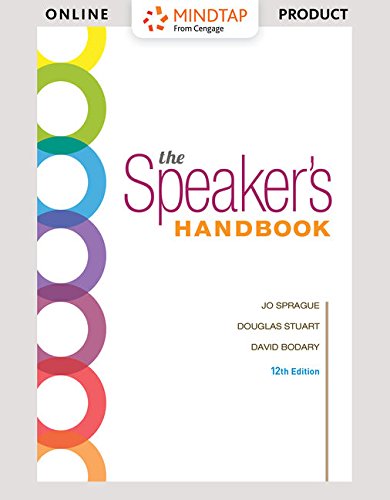 MindTap Speech, 1 term (6 months) Printed Access Card for Sprague/Stuart/Bodary's The Speakers Handbook, 12th
