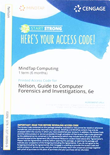 MindTap for Nelson/Phillips/Steuart's Guide to Computer Forensics and Investigations, 1 term Printed Access Card