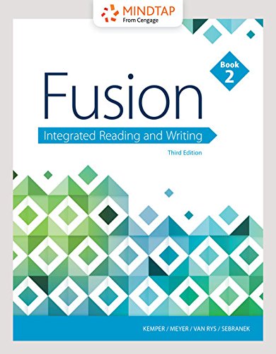 Custom MindTap Developmental English with Write Experience, 1 term (6 months) Printed Access Card for Kemper/Meyer/Van Rys/Sebranek's Fusion: Integrated Reading and Writing, Book 2