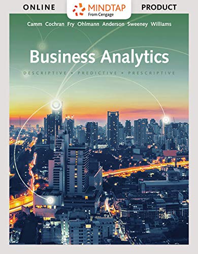 MindTap Business Analytics, 2 terms (12 months) Printed Access Card for Camm/Cochran/Fry/Ohlmann/Anderson/Sweeney/Williams' Business Analytics, 3rd