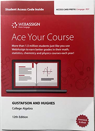 WebAssign Printed Access Card for Gustafson/Hughes' College Algebra, Single-Term