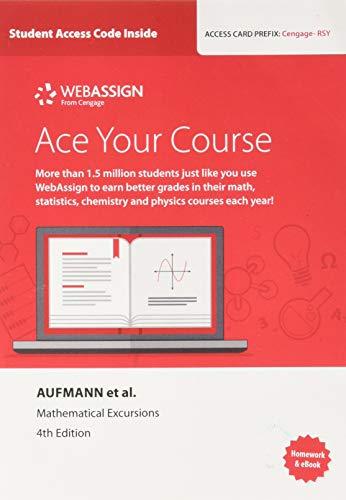 WebAssign Printed Access Card for Aufmann/Lockwood/Nation/Clegg's Mathematical Excursions, 4th Edition, Single-Term