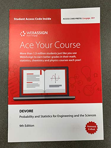 WebAssign for Devore's Probability and Statistics for Engineering and the Sciences, Single-Term Printed Access Card