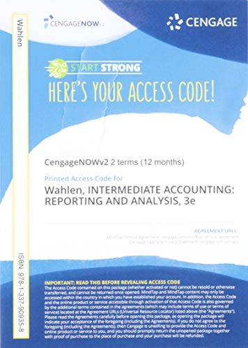 CNOWv2 for Wahlen/Jones/Pagach's Intermediate Accounting: Reporting and Analysis, 2 terms Printed Access Card