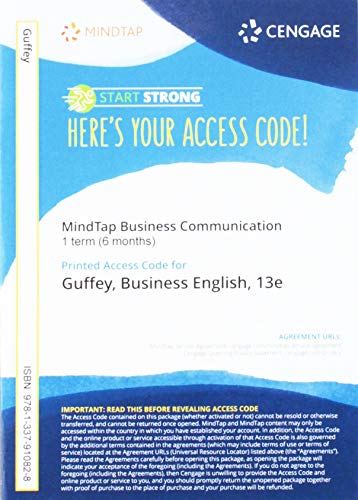 MindTap for Guffey/Seefer's Business English, 1 term Printed Access Card