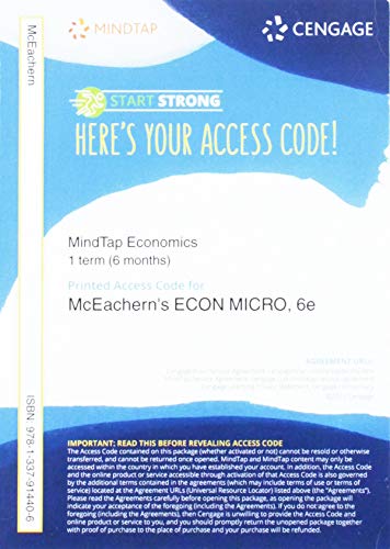 MindTap Economics, 1 term (6 Months) Printed Access Card for McEachern's ECON MICRO 6