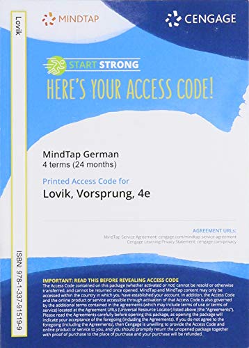 MindTap for Lovik/Guy/Chavez's Vorsprung, 4 terms Printed Access Card