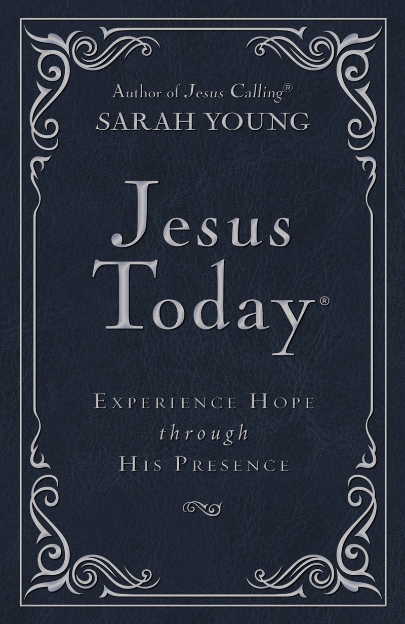 Jesus Today Deluxe Edition, Leathersoft, Navy, with Full Scriptures: Experience Hope Through His Presence (A 150-Day Devotional)