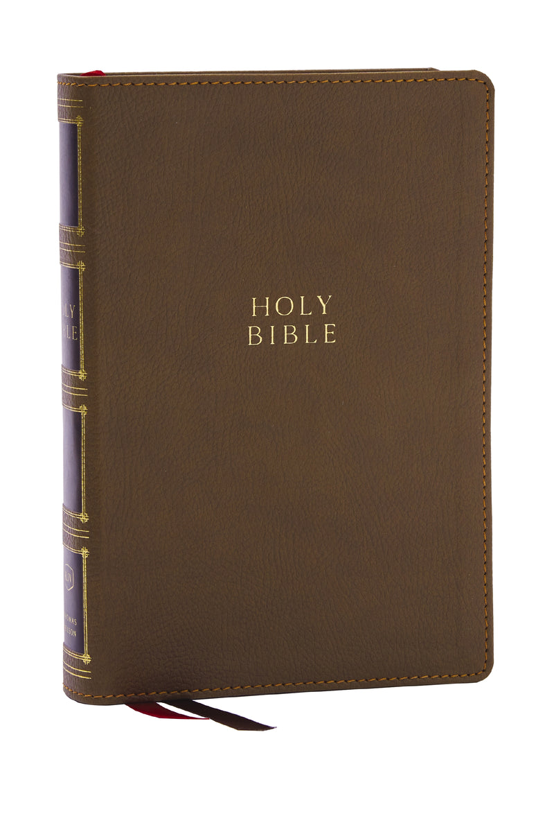KJV Holy Bible: Compact Bible with 43,000 Center-Column Cross References, Brown Leathersoft, Red Letter, Comfort Print (Thumb Indexing): King James Version
