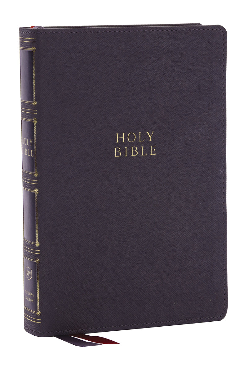 KJV Holy Bible: Compact Bible with 43,000 Center-Column Cross References, Gray Leathersoft, Red Letter, Comfort Print (Thumb Indexing): King James Version