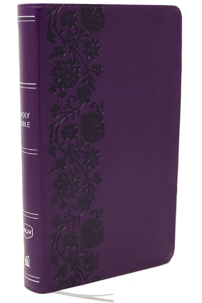 NKJV Giant Print End-of-Verse Reference Bible, Purple Leathersoft, Red Letter, Comfort Print: Holy Bible