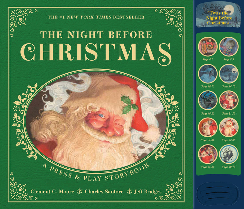 The Night Before Christmas Press and   Play Storybook: The Classic Edition Hardcover Book Narrated by Jeff Bridges