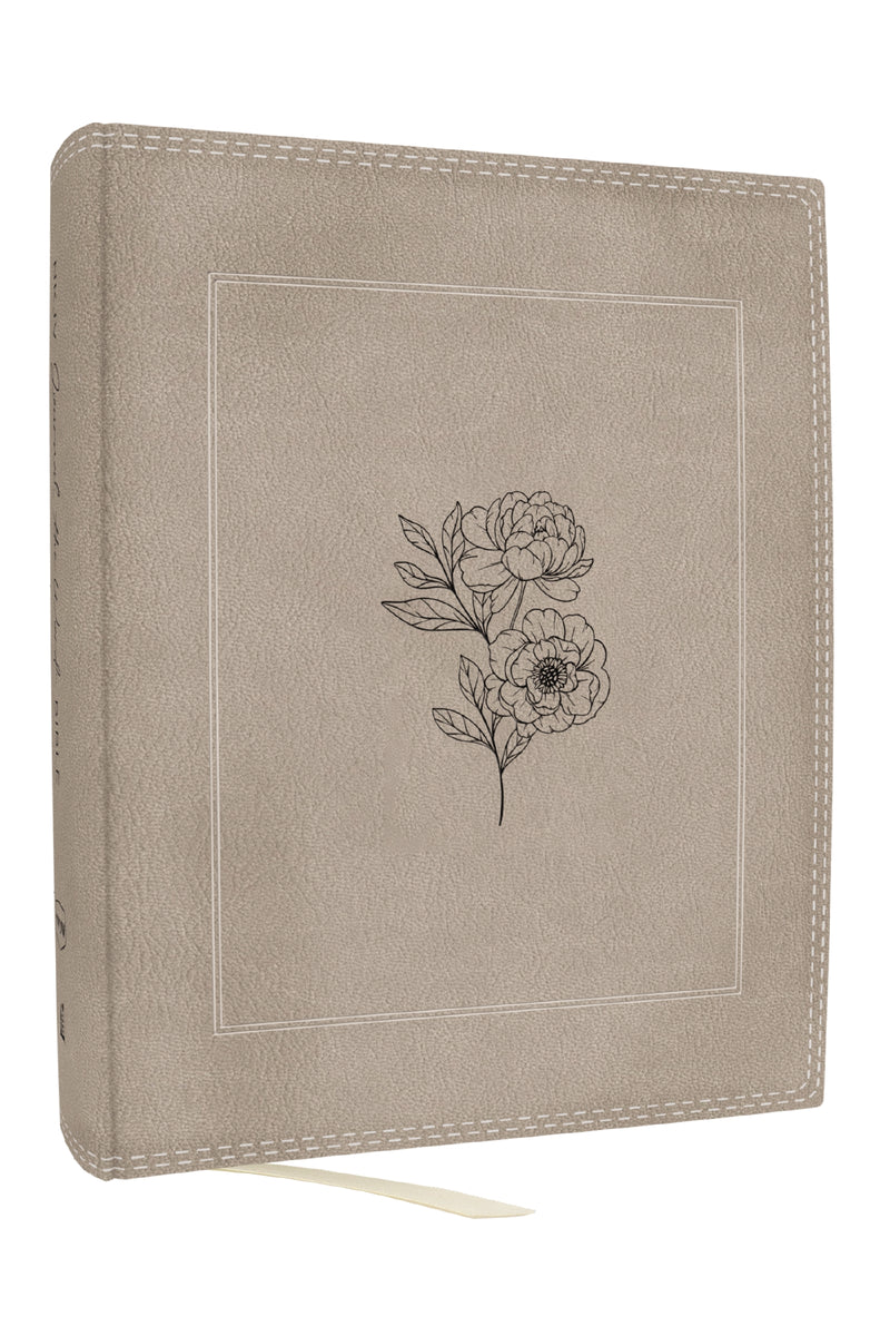 NKJV, Journal the Word Bible: Reflect, Journal or Create Art Next to Your Favorite Verses (Stone Leathersoft over board, Red Letter, Comfort Print)