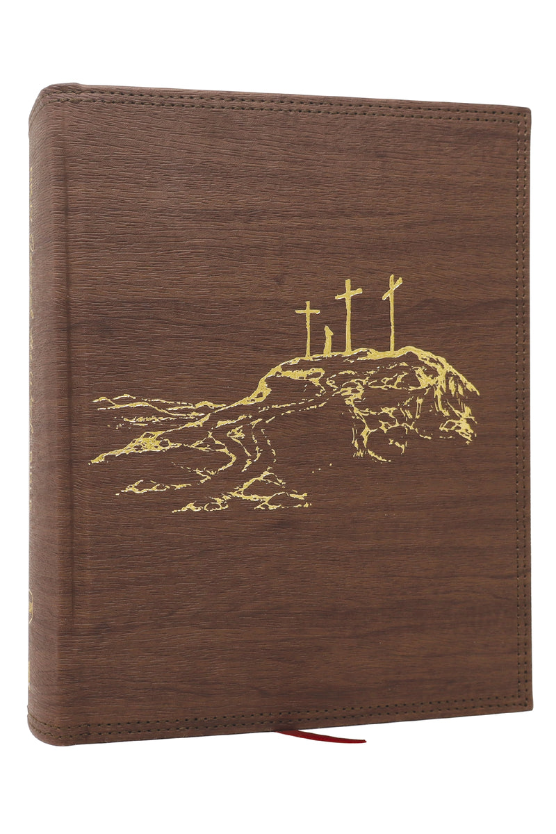 NKJV, Journal the Word Bible, Large Print: Reflect, Journal or Create Art Next to Your Favorite Verses (Brown Leathersoft over Board, Red Letter)