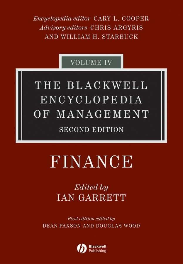 The Blackwell Encyclopedia of Management, Finance
