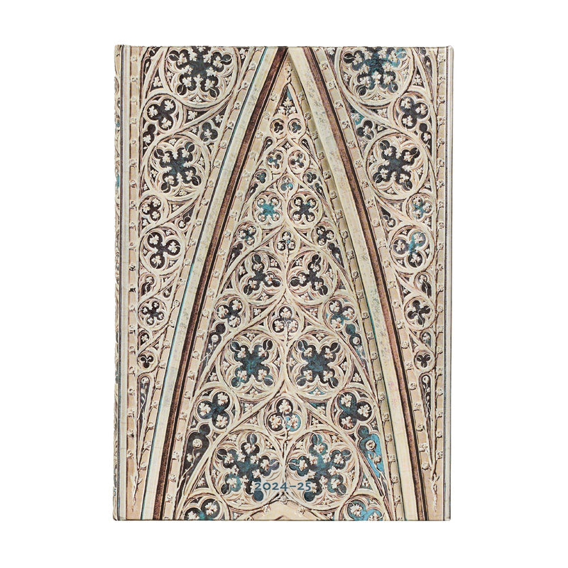 Paperblanks | 2024–2025 Weekly Planner | Vault of the Milan Cathedral | Duomo di Milano | 18-Month | Midi | Horizontal | Wrap | 208 Pg | 80 GSM