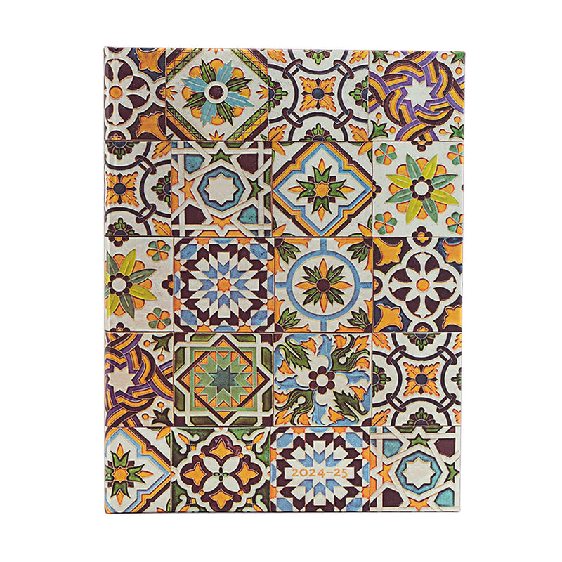 Paperblanks | 2024–2025 Weekly Planner | Porto | Portuguese Tiles | 18-Month | Ultra | Vertical | Elastic Band | 208 Pg | 80 GSM