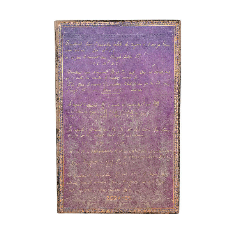 Paperblanks | 2024–2025 Weekly Planner | Marie Curie, Science of Radioactivity | Embellished Manuscripts Collection | 18-Month Flexis | Maxi | Vertical | Elastic Band | 224 Pg | 80 GSM
