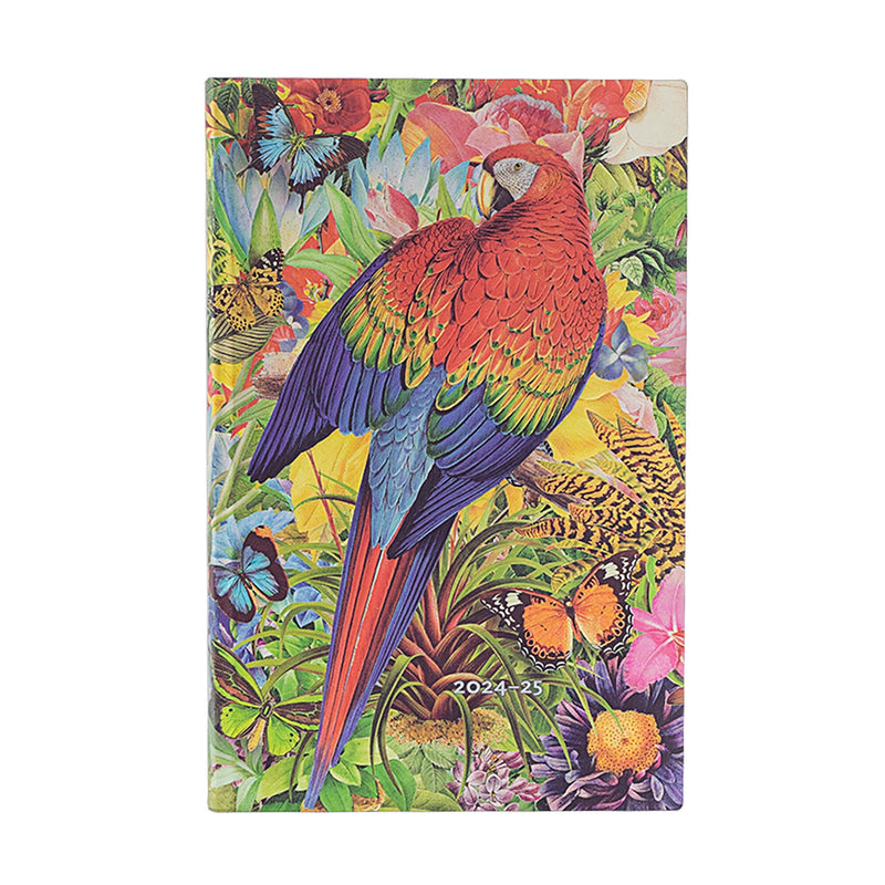 Paperblanks | 2024–2025 Weekly Planner | Tropical Garden | Nature Montages | 18-Month Flexis | Maxi | Vertical | Elastic Band | 224 Pg | 80 GSM