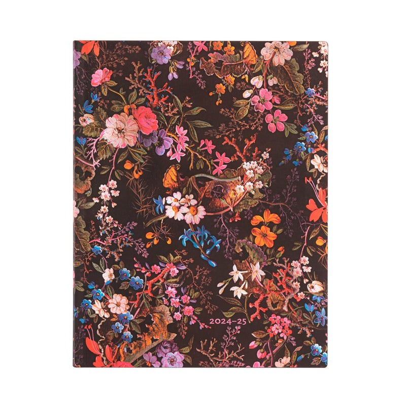 Paperblanks | 2024–2025 Weekly Planner | Floralia | William Kilburn | 18-Month Flexis | Ultra | Vertical | Elastic Band | 224 Pg | 80 GSM