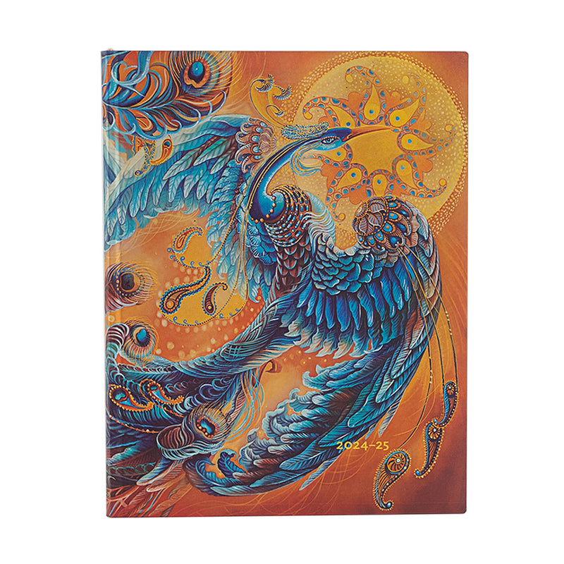 Paperblanks | 2024–2025 Weekly Planner | Skybird | Birds of Happiness | 18-Month Flexis | Ultra | Vertical | Elastic Band | 224 Pg | 80 GSM