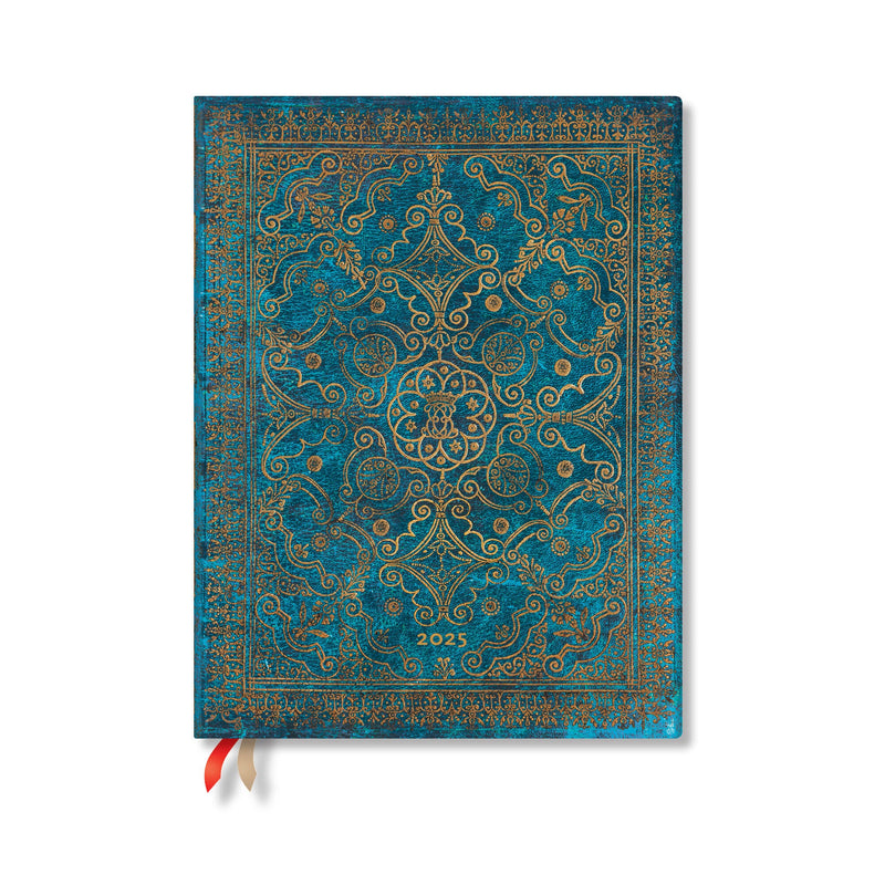 Paperblanks | 2025 Weekly Planner | French | Azure | Equinoxe | 12-Month | Mini | Horizontal | Elastic Band | 160 Pg | 100 GSM