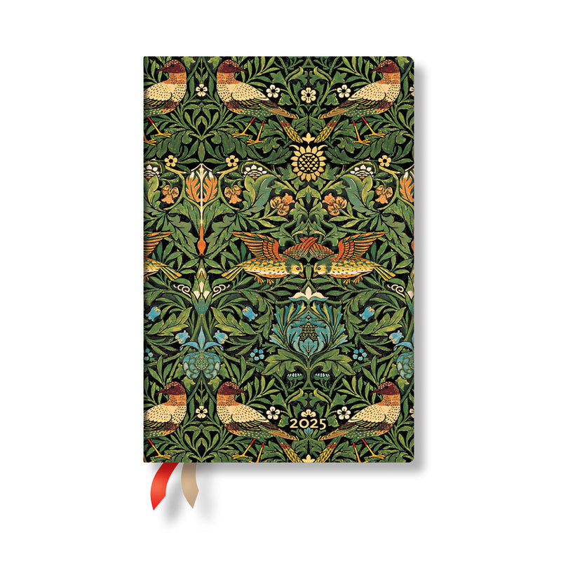2025 Morris Birds Mini Horizontal Softcover 12-Month, 176pg, 100GSM, 2025 Flexi Planner by Paperblanks (William Morris)