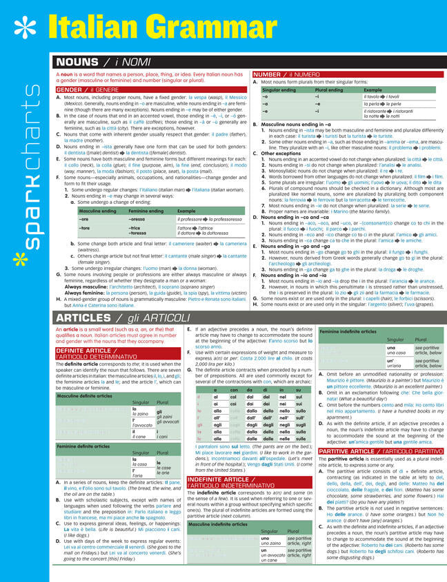 Italian Grammar SparkCharts
