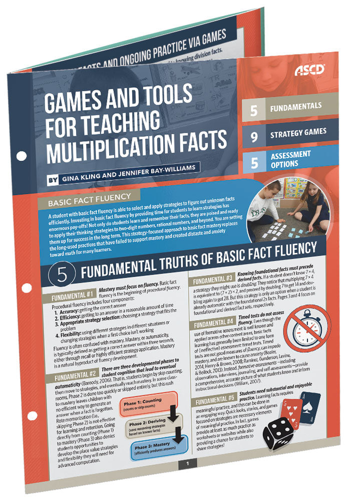 Games and Tools for Teaching Multiplication Facts (Quick Reference Guide 25-Pack)