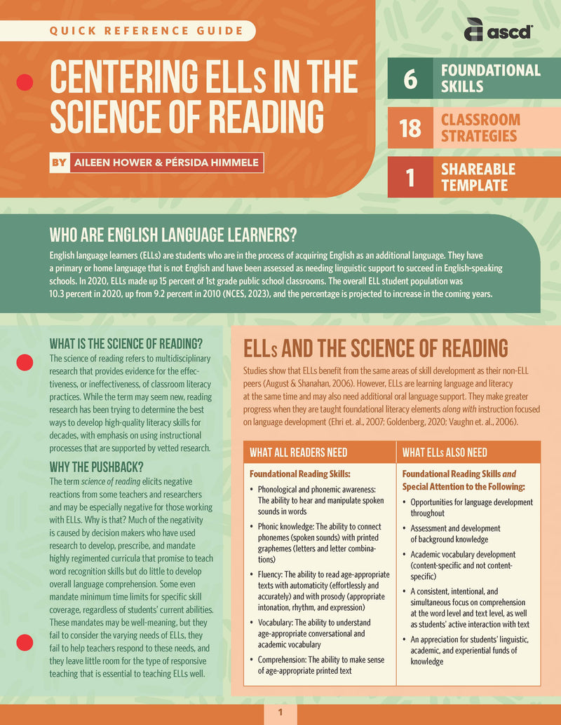 Centering ELLs in the Science of Reading (Quick Reference Guide)