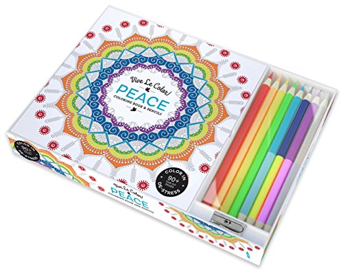Vive Le Color Peace Adult Coloring Book & Pencils