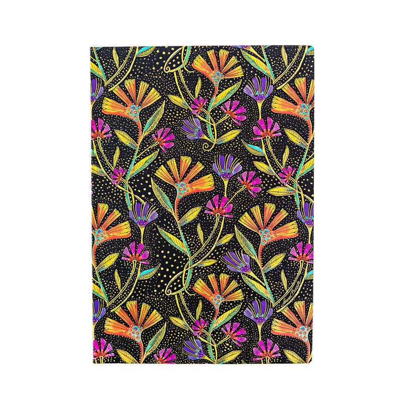 Wild Flowers Midi Lined Softcover Journal, 176pg, 100GSM, Laurel Burch Collection by Paperblanks (Playful Creations)