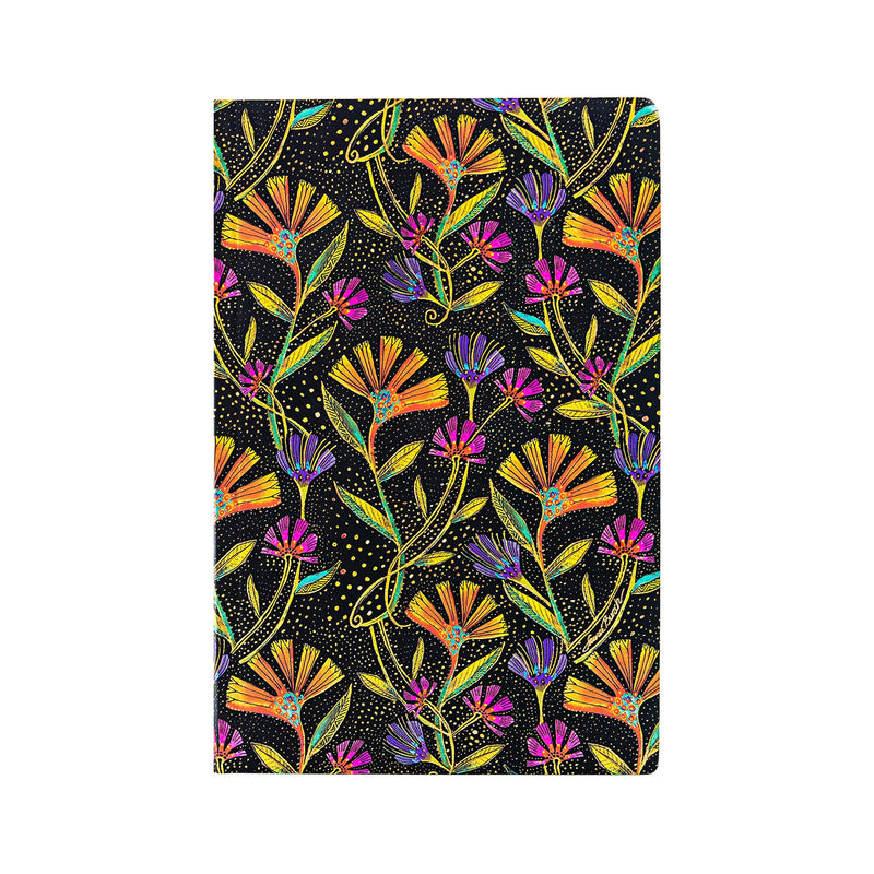 Wild Flowers Mini Lined Softcover Journal, 208pg, 80GSM, Laurel Burch Collection by Paperblanks (Playful Creations)