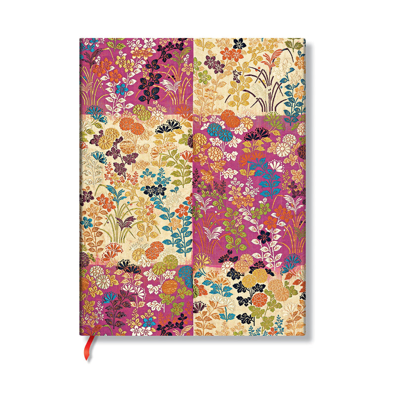 Kara-ori Pink Midi Unlined Softcover Journal, 176pg, 100GSM by Paperblanks (Japanese Kimono)